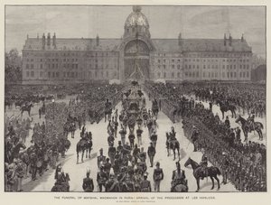 El funeral del Mariscal MacMahon en París, llegada de la procesión a Les Invalides